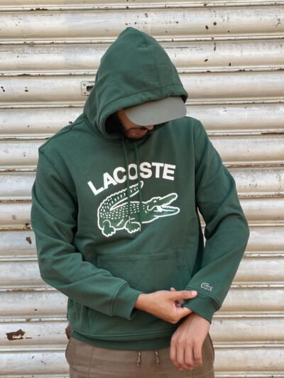 SWEAT LACOSTE VERT BIG LOGO